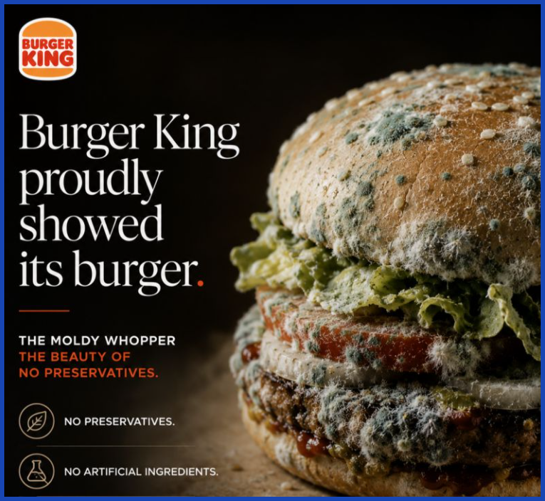 Burger King’s "The Moldy Whopper" (Anti-Aesthetic Trend) 